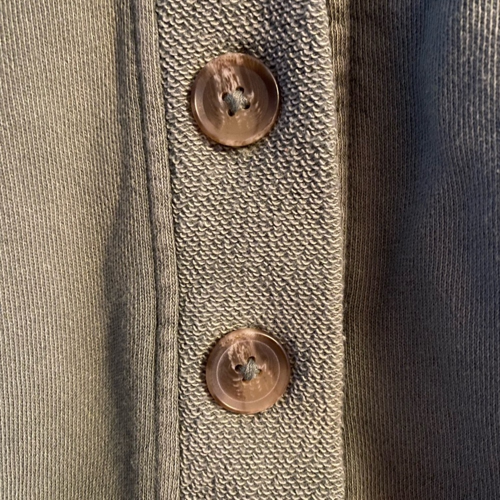 Aerie Fleece Button-Up Cardigan in Olive Fun - Picture 6 of 7